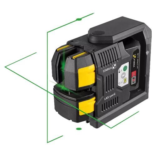 Samonivelačný líniový krížový laser STABILA LAX500G 7-dielny SET 2x batéria CAS