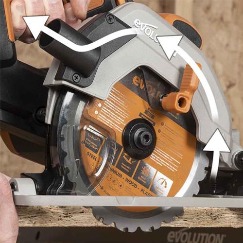 Okružná AKU píla EVO R165CCS-Li so 4,0Ah batériou a ďalšími dvoma 2Ah batériami a nabíjačkou ZADARMO