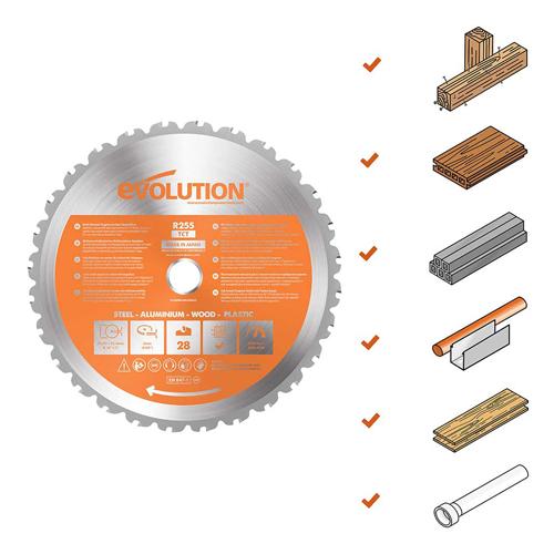 Pokosová AKU stolová píla EVOLUTION R255SMS-DB-Li sólo stroj