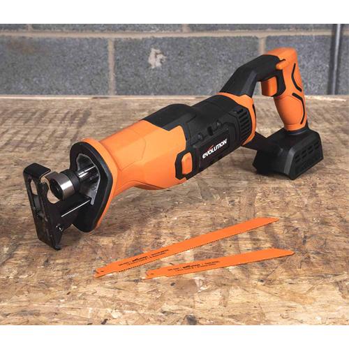 Chvostová AKU píla EVOLUTION R150RCP-Li s 2Ah batériou a nabíjačkou a ďalšou 2Ah batériou ZADARMO