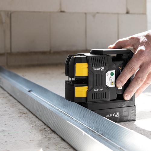 Samonivelačný líniový krížový laser STABILA LAX500G 7-dielny SET 2x batéria CAS