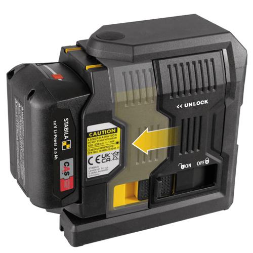 Samonivelačný líniový krížový laser STABILA LAX500G 7-dielny SET 2x batéria CAS