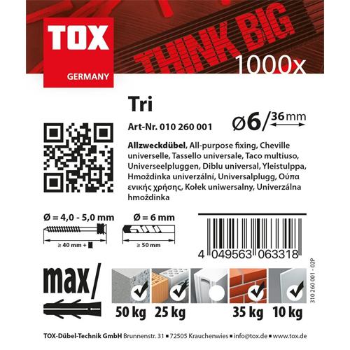 Hmoždinka TOX TRI Big Pack